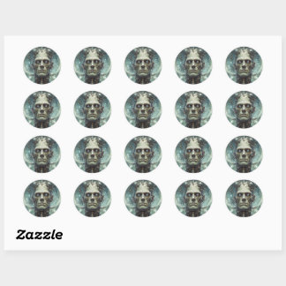 Sticker Rond Le monstre du Dr Frankenstein - Prométhée moderne