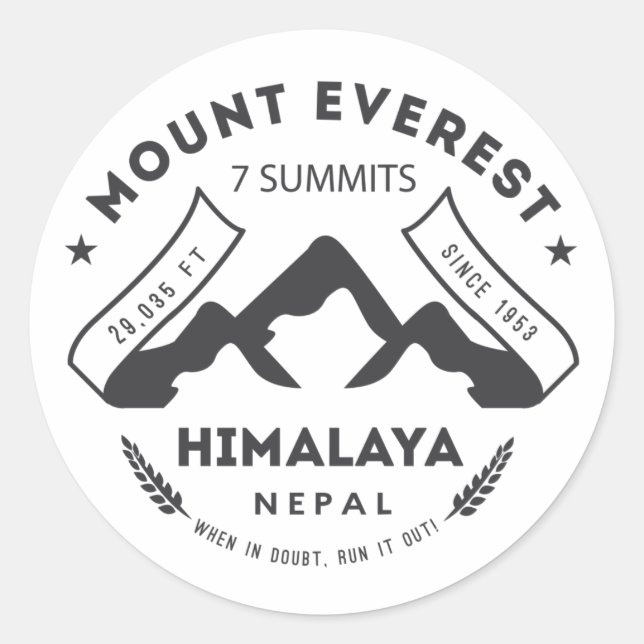 Sticker Rond Le mont Everest (Devant)