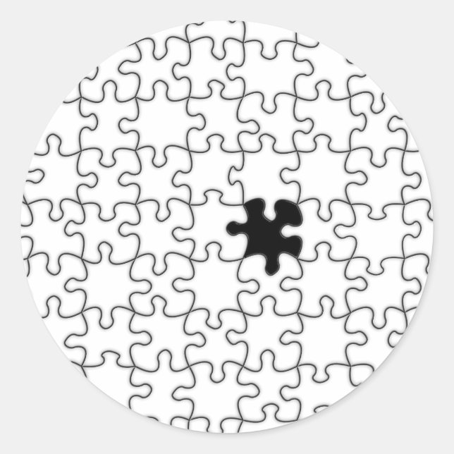 Sticker Rond Le Motif de pièce de casse-tête manquant (Devant)