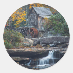 Sticker Rond Le moulin historique sur Glade Creek