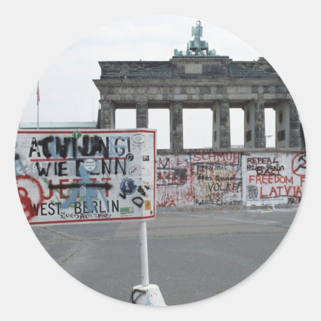 Sticker Rond Le mur de Berlin (Devant)