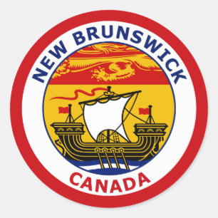 STICKER ROND LE NOUVEAU BRUNSWICK, CANADA
