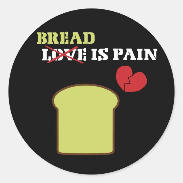 Sticker Rond Le pain est une douleur (Devant)