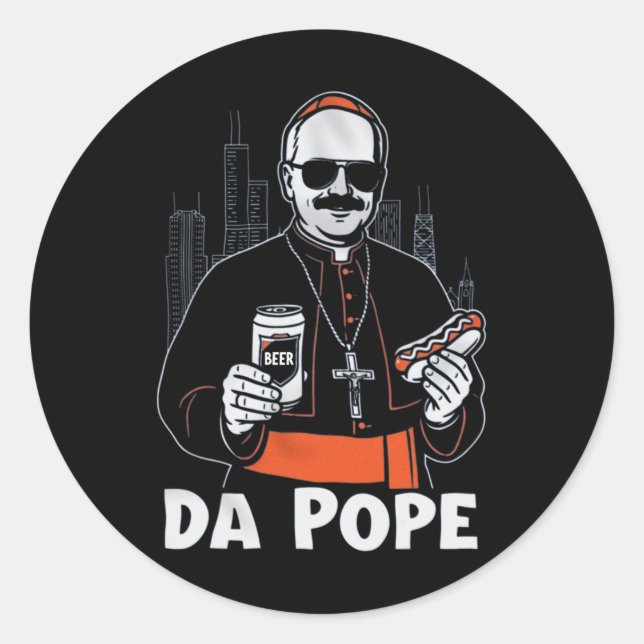 Sticker Rond Le Pape de Chicago Leo Xiv da Pope (Devant)