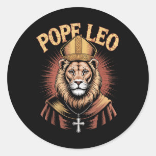Sticker Rond Le Pape Leo Xiv Nouveau Pape Américain Nous
