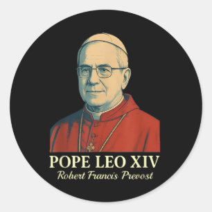Sticker Rond Le pape Leo Xiv Robert Francis Prevost _8
