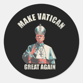 Sticker Rond Le pape Trump drôle Trump Vatican Christian Retro