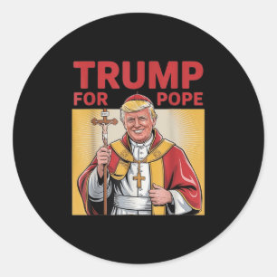 Sticker Rond Le pape Trump drôle Trump Vatican Christian Retro 