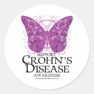 Sticker Rond Le papillon de la maladie de Crohn