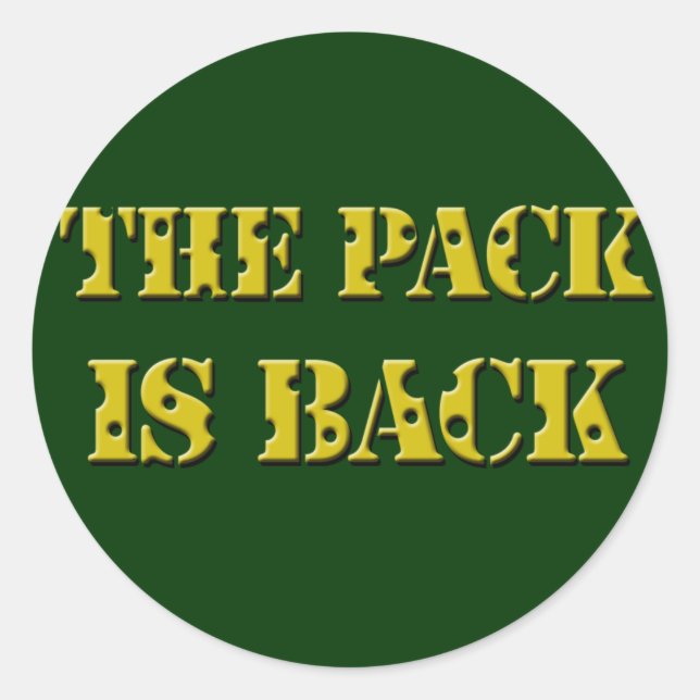 Sticker Rond le paquet est de retour texte de fromage (Devant)