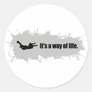 Sticker Rond Le parachutisme est un mode de vie