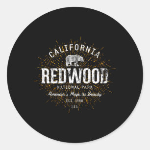 Sticker Rond Le parc national de Redwood Redwood
