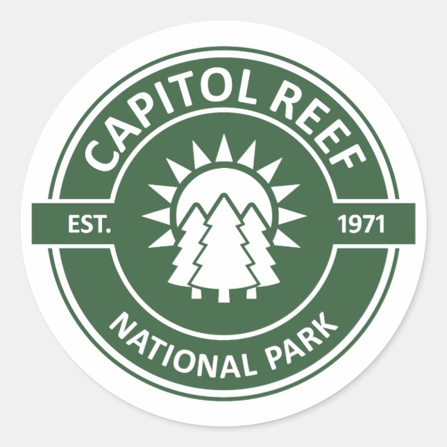 Sticker Rond Le Parc national du Capitol Reef (Devant)