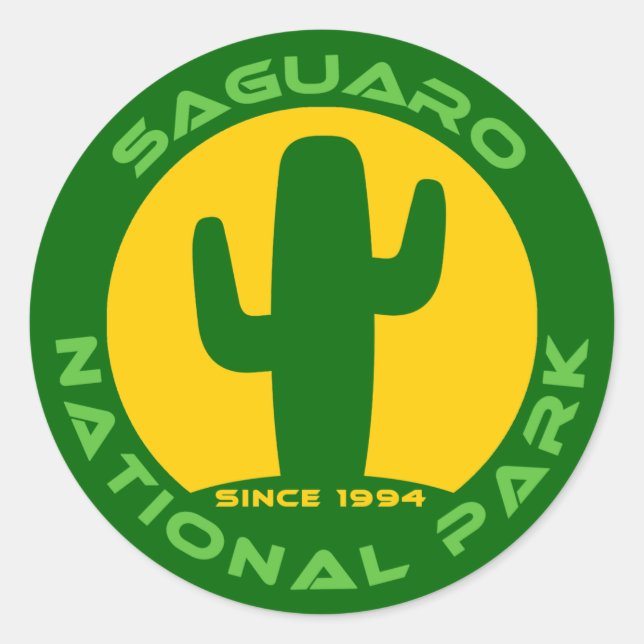 Sticker Rond Le Parc national du Saguaro (Devant)
