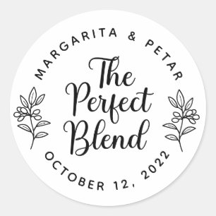 Sticker Rond Le parfait mélange Mariage rustique Kraft