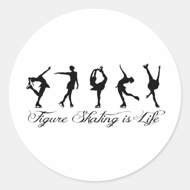Sticker Rond Le patinage artistique est la vie - Script & Skate (Devant)