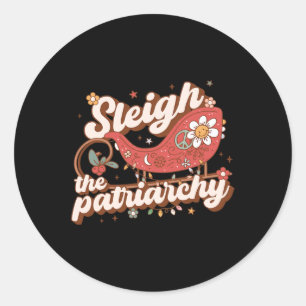 Sticker Rond Le patriarcat féministe féministe Mème Rétro Chris