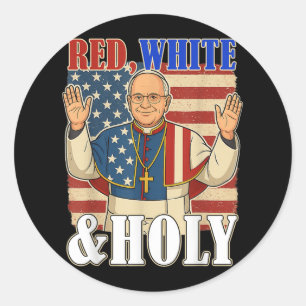 Sticker Rond Le Patriotique Leo Xiv Design d'Humour