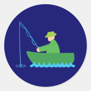 Sticker Rond Le pêcheur