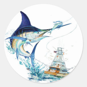 Sticker Rond Le pélerin prend l'amorce