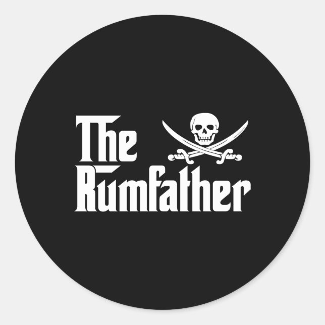 Sticker Rond Le Père du rhum boit du rhum S (Devant)