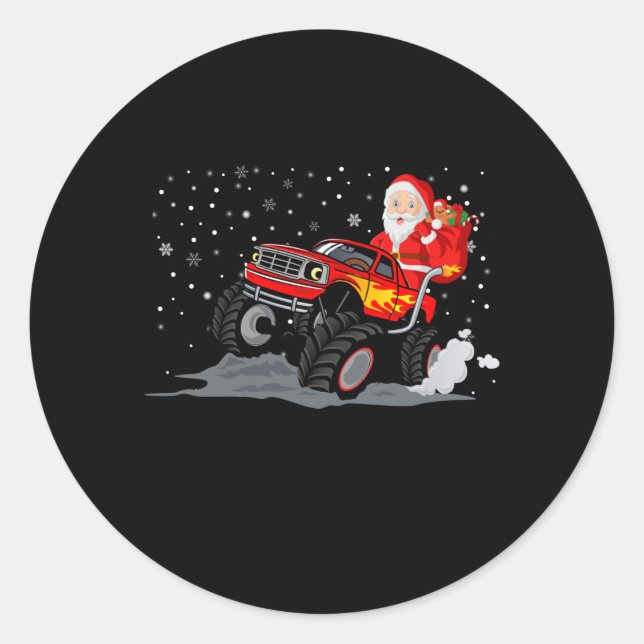 Sticker Rond Le Père Noël Riding (Devant)