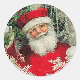Sticker Rond Le père noël vintage