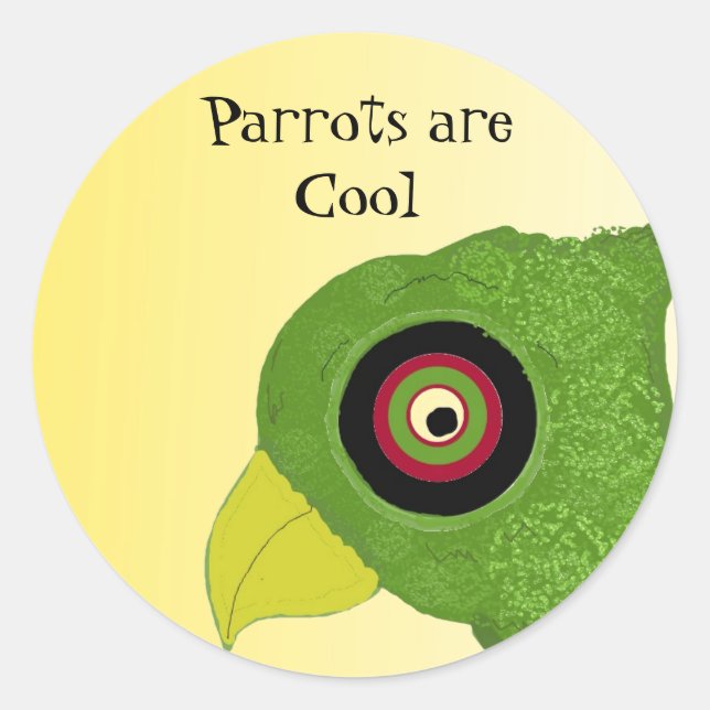 Sticker Rond Le perroquet vert dit (Devant)