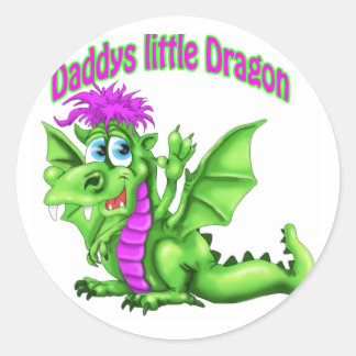 Sticker Rond Le petit dragon de papa