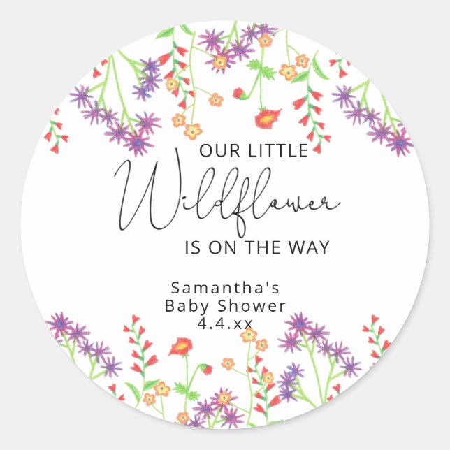 Sticker Rond Le petit fleur sauvage est en route (Devant)