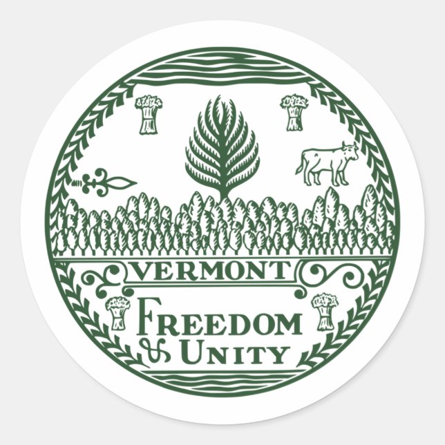Sticker Rond Le phoque du Vermont (Devant)