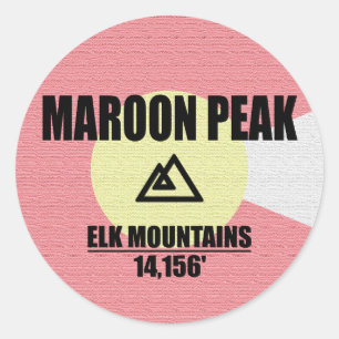 Sticker Rond Le pic Maroon