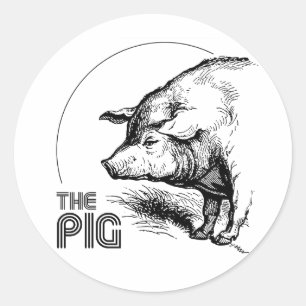 STICKER ROND LE PIG VINTAGE