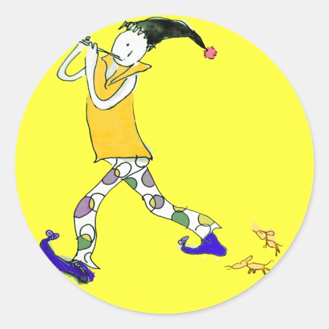 Sticker Rond Le Piper Pied d'Hamelin (Devant)