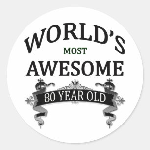 Sticker Rond Le plus génial des 80 ans du monde