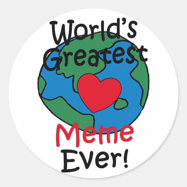 Sticker Rond Le plus grand coeur de mème du monde (Devant)