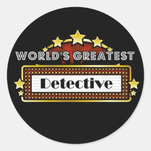 Sticker Rond Le plus grand détective du monde