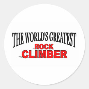 Sticker Rond Le plus grand grimpeur de roche du monde