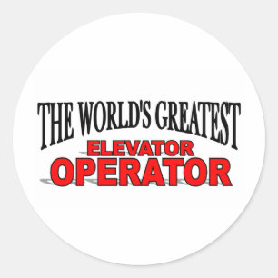 Sticker Rond Le plus grand opérateur d'ascenseur du monde