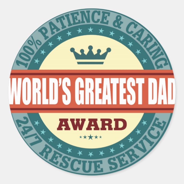 Sticker Rond Le plus grand papa du monde (Devant)