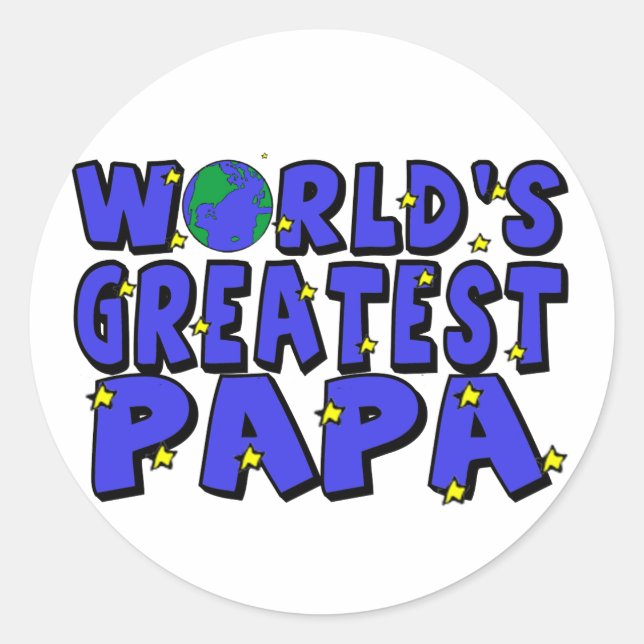 Sticker Rond Le plus grand Papa du monde (Devant)