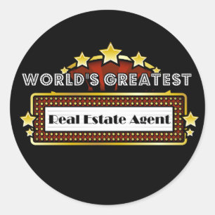 Sticker Rond Le plus grand vrai agent immobilier du monde