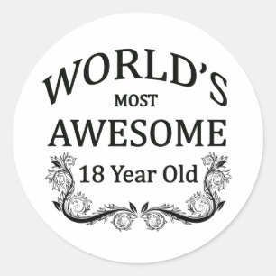 Sticker Rond Le plus impressionnant du monde 18 ans