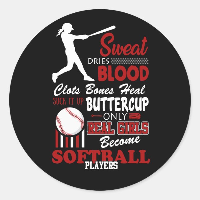 Sticker Rond Le poison de Real Girls Become Softball (Devant)