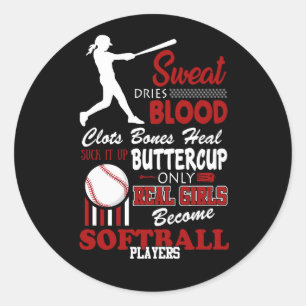 Sticker Rond Le poison de Real Girls Become Softball