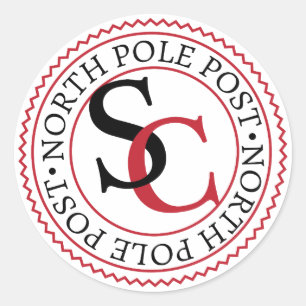 Sticker Rond Le Pôle Nord Santa Claus