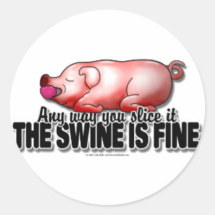 Sticker Rond Le porc est fin