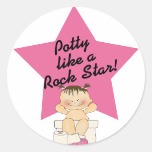 Sticker Rond Le pot aiment une fille de vedette du rock