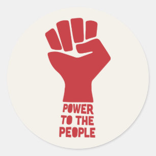 Sticker Rond Le pouvoir au peuple