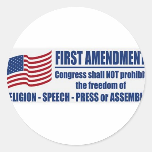Sticker Rond Le Premier Amendement (Devant)